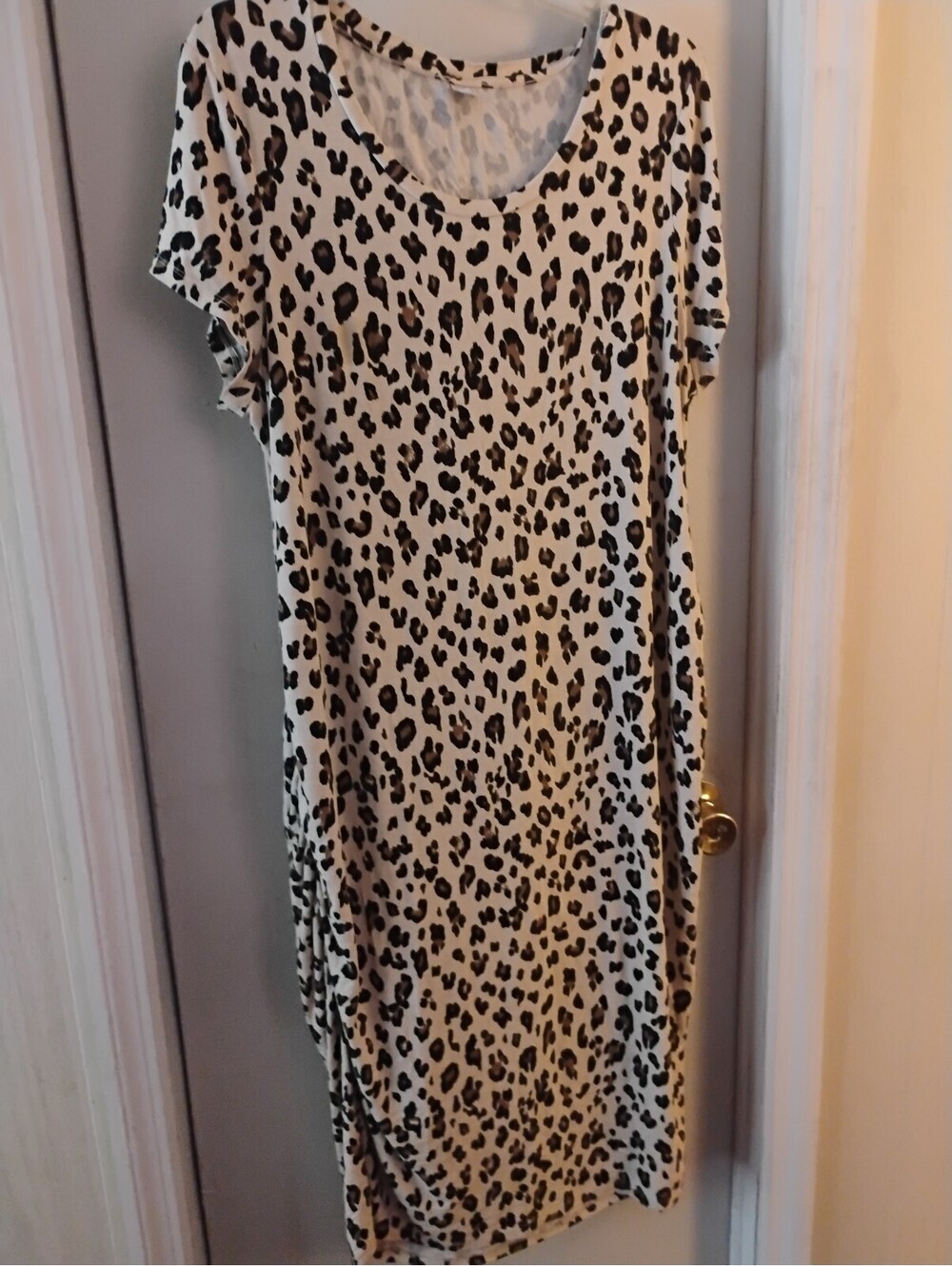 Leopard Print Short Sleeve Dress